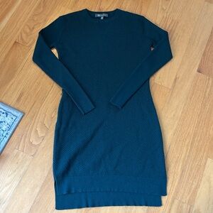 Title Nine Woolicious Waffle Crewneck Dress Small Merino Wool blend size S Green